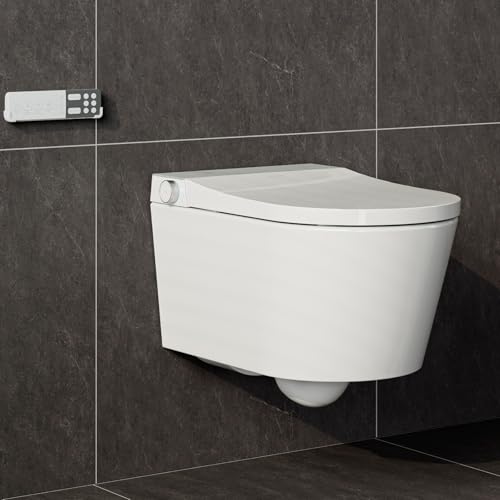 HOROW Dusch-WC Intelligente Wand WC Spülrandlos mit Mehrere Duschemodi Smart Toilette mit Beheizbare Klobrille...