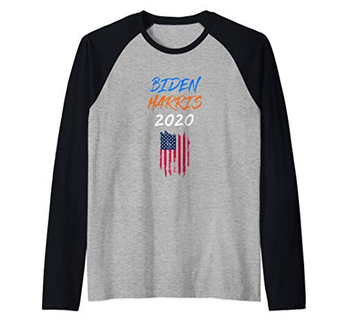 Biden Harris 2020 President Election Vintage American Flag Raglan Baseball Tee