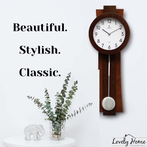 Lovely Home Essentials W200 Pendulum Wall Clock Battery Operated thumb #1