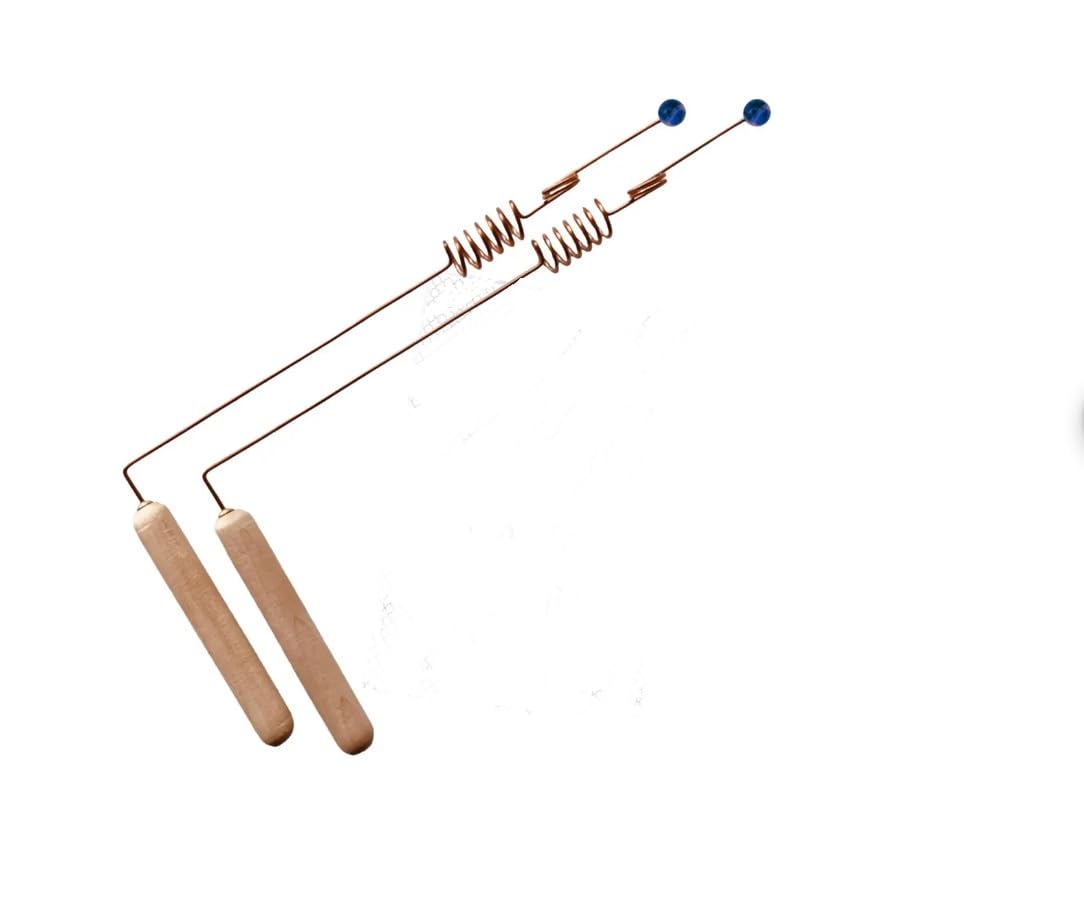 Set of 2 dowsing rods Steel Copper Coated with Amethyst Ball Tips 23 cm (9 in) Hunting Water auras Energy …