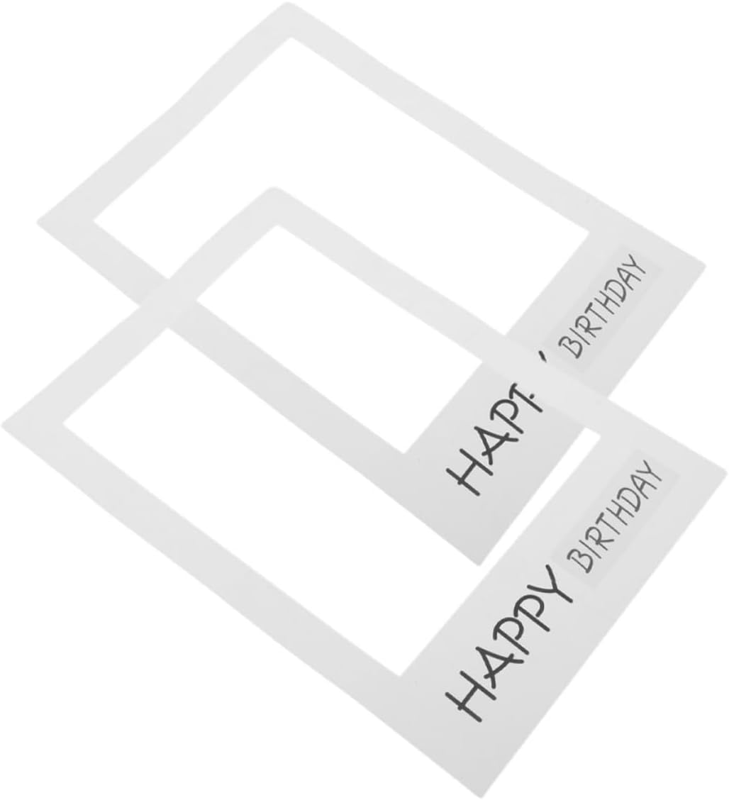 IMIKEYA 2pcs Happy Birthday Paper Picture Frame Props Fun Photo Booth Accessories for Birthday Parties Design for Memorable Moments