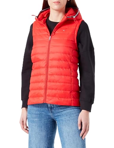 Tommy Hilfiger Damen Weste Steppweste, Rot (Fireworks), XL