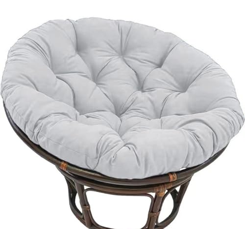 Cojín redondo para silla de ratán para exteriores, cojín antideslizante y suave (gris, 110 x 110 cm), perfecto para comodidad y estilo