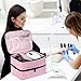 Jenlan Nail Polish Storage Bag, Nail Lamp Case Nail Polish Carrying Case Holds 30 Bottles (15ml/0.5 fl.oz) Nail Kit Organizer Nail Supplies Storage Box with Manicure Tools Storage Sections(Pink)