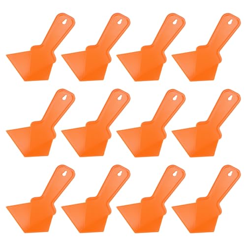 sourcing map 12pcs Inside Corner Trowel 4 Inch Drywall Corner Tool Plastic Corner Knife for Spackling Wallpaper, Orange