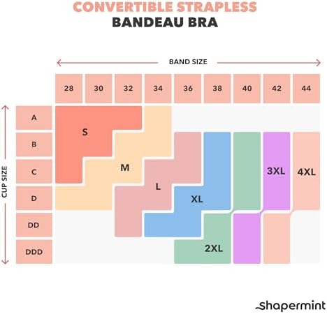 SHAPERMINT Convertible Strapless Bras for Women - Compression Wireless Bandeau Bra Top Beige - 2