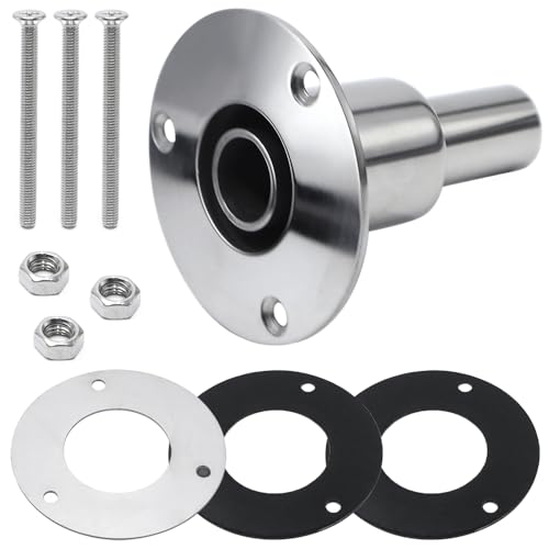 GOIYZTTR Raccord de Échappement Chauffage Diesel-24mm Acier Inoxydable Pot échappement de Bateau Tête Droite avec Boulons Écrous Joints pour Bateau Marine Voiture Camions