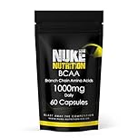 Nuke Nutrition BCAA Capsules | 60 Capsules 1000mg | Advanced Essential Amino Acids Supplement to Build Lean Muscle | Boost Recovery, Muscle Building & Growth | Leucine, Isoleucine & Valine | Vegan