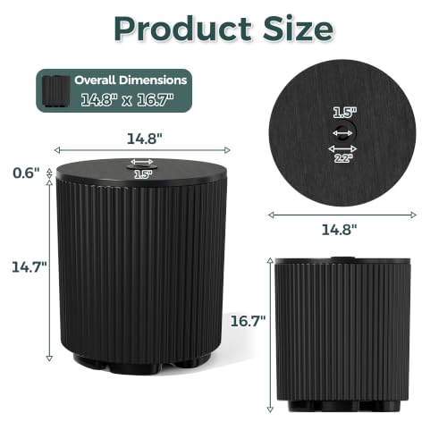 Diyfire Umbrella Stand Side Table with 1.5 Inch Hole, 2 Pack, Black by Diyfire - Used condition - Image 2