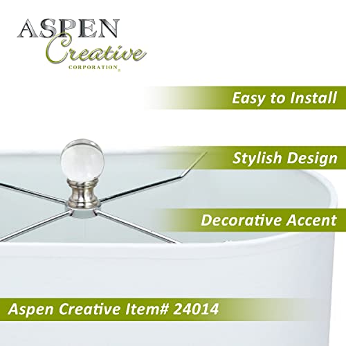 Aspen Creative 24014 Clear Glass Ball Lamp Finial in Nickel Finish, 1 1/2" Tall (1 Pack)