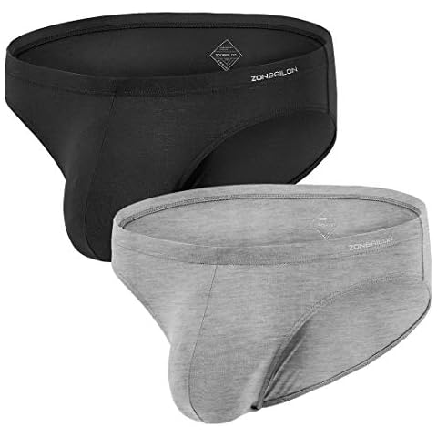 ZONBAILON Mens Underwear Briefs With Pouch Sexy Bikini Low Rise Tagless Bamboo Fiber Men Underpants Pack M L XL 2XL 3XL - - XL Cover