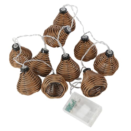 Guirlande lumineuse boules de rotin 10 LED pour decoration de chambre