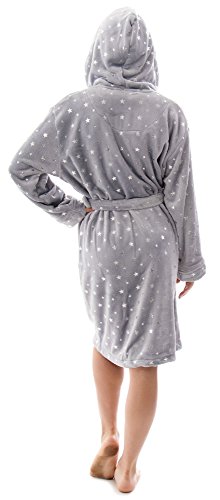 Burklett Womens Robe Bath Robes For Women Hooded Solid Flannel Fleece Bathrobe With Pockets,Spray Star #TOP5