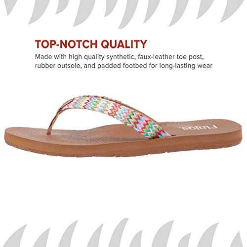 Flojos Womens Natural Multi Flip Flops, Natural Multi, 10 Us #TOP3