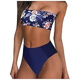 Baby Girl Bikini Jamaïque 32j Bikini Solides Et Rayés Poissons Femmes Culottes À Cordes Jeu d'impression Calico Tankini pour Dames À Carreaux Jaunes Kasakai Nager Beige Bikini du (Blue, L)