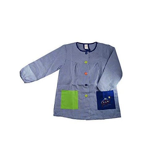 Kiz Kiz Bata Escolar Infantil Baby Infantil de Cuadros Pequeños (Azul, 1)