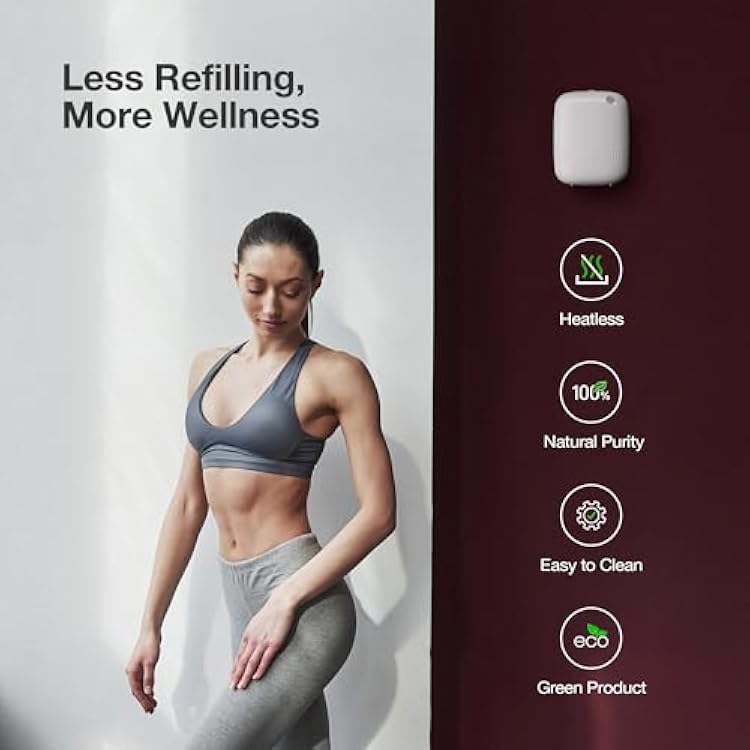 Airversa Waterless Essential Oil Diffuser for Home Large Room and Commercial Use, Up to 2000 sq ft, App Control Cold Air Diffuser, 400mL, DC-12V/1A Plug in Wall, Smart Scent Air Machine, ANW-White
