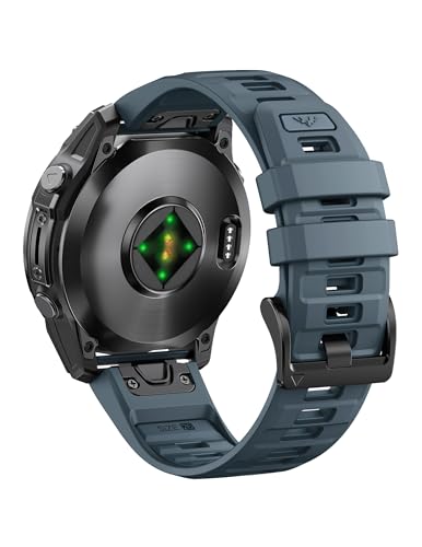 ANBEST Correa para Garmin Fenix 6X Pro/3/7X/8 51mm, Correa Silicona 26mm Quick-fit para Fenix 6X/7X Pro/5X/5X Plus/Epix Pro 51mm/Descent MK1/MK 2i/MK 2