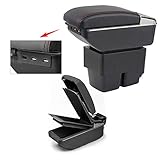 Verbessern Sie Ihr Fahrerlebnis ， Lassen Sie Ihren Arm zur Ruhe kommen. Material: Hochwertiges PU-Leder und ABS-Kunststoff ， Robust und langlebig.Länge: 34 cm ， Breite: 15 cm ， Höhe: 14 cm. Der Deckel kann um 3 cm angehoben werden ， Bewegen Sie sich 4 cm nach vorne.