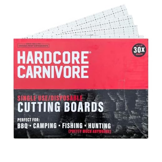 Hardcore Carnivore Disposable Cutting Boards - Pack of 30-24"x18" Large Size - Perfect for BBQ, Camping, Fishing, Hunting