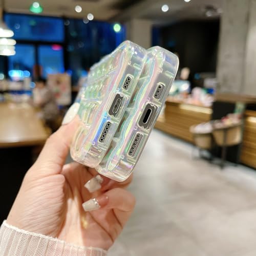 Coque iPhone 14 colorée à pois 3D avec reflets brillants plaqués