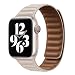 Produktbild Aergood Kompatibel mit Apple Watch Series 8 Armband 41mm 40mm 38mm Stark Magnetisch Verstellbar Loop Lederarmband für iWatch Series 8/7/6/5/4/3/2/1/SE,Sternenlicht