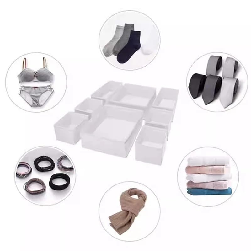 Unterwäsche Organizer,Schubladen Organizer Oxford Schublade Organizer Unterwäsche BH Aufbewahrungsbox Faltbare Kleiderschrank Aufbewahrungsbehälter Separator Kleidung Organisation Boxen(6PCS Gray Set)