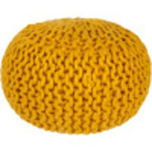 Artistic Weavers 100-Percent Wool Pouf, 20 14-Inch, Gold, H X 20" W X 20" D, Burnt Orange #TOP4