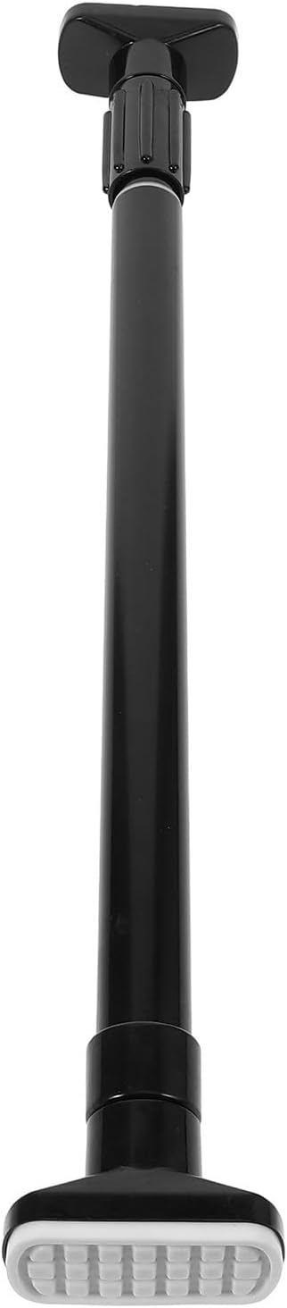 Telescopic Stainless Steel Clothes Drying Rod 50-80cm Punch-free Tension Shower Curtain Pole for Bathroom and Wardrobe Use Black