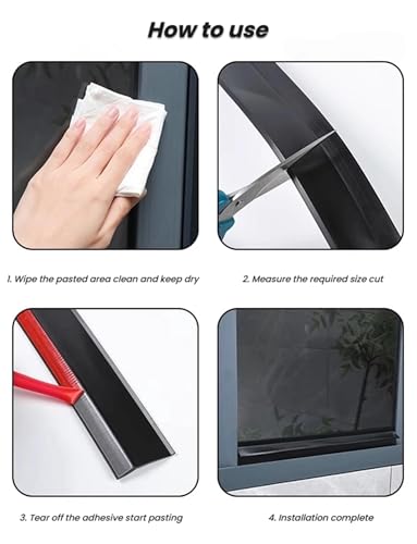 Rejilla protectora de goma para ventanas que frena el agua y los goteos en puertas 8