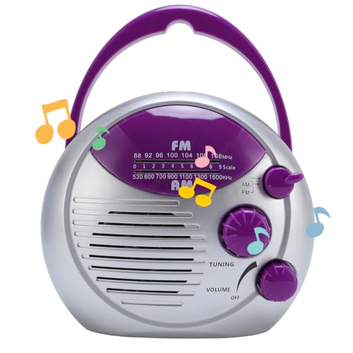 Water Proof Shower Radio, Portable AM FM Radio IPX4, Hanging Radio