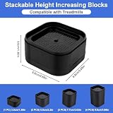 Penitue 4pcs Treadmill Incline Riser Blocks, Walking Stackable Height Adjustable Incline Blocks Pad Attachment Non-Slip Upgrade Ramp for Home Gym Leveling & Uphill Workout Treadmill Accessories