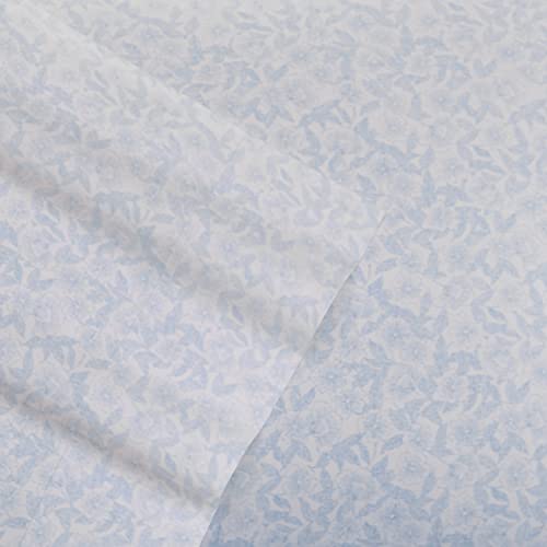 Laura Ashley - Queen Sheets, Cotton Percale 6-Piece Bedding Set, Crisp & Cool Home Decor (Belle Blue Cashmere, Queen) by Laura Ashley - Image 3