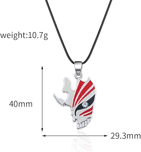 Miniatura 2 de FunBoat Ichigo Kurosaki - Collar de máscara hueca  Llavero de insignia de la segadora del alma  Regalos de Navidad para niños niñas adolescentes