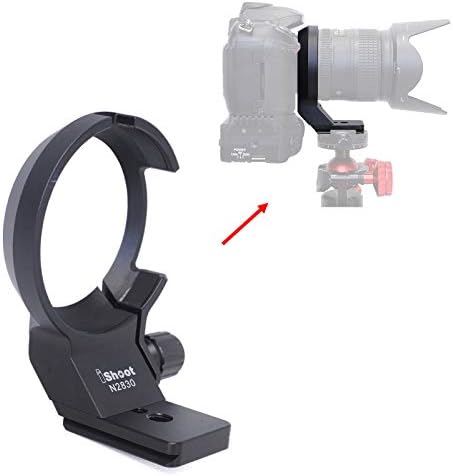 Metal Tripod Mount Ring, iShoot Lens Collar Holder for Nikon AF-S NIKKOR 28-300mm f/3.5-5.6G ED VR Lens, Built-in ARCA Type Quick Release Plate Compatible with Tripod Ball Head of ARCA-Swiss Fit