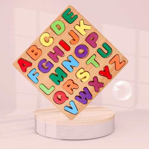 Image of Fun4You Wooden Alphabet Puzzle Board ABCD Learning Toy for Kids | Educational Wooden Puzzle Game for Toddlers & Preschoolers, Colorful A-Z Letter Recognition Toy (Multicolor)