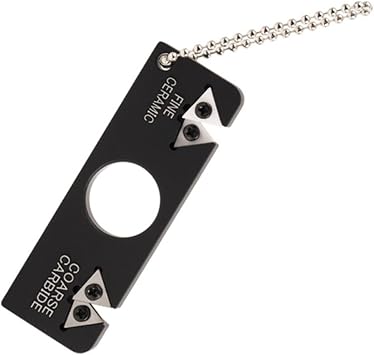 Portable Knives Sharpener Tool, Ceramic Tungsten Steel Diamond, Black