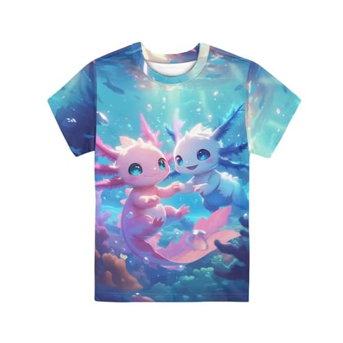 Image of WELLFLYHOM Kids Tshirts Girls Boys Short Sleeve Crewneck Tees Shirts Casual Sport Pullover Tops Size 3-16 Years