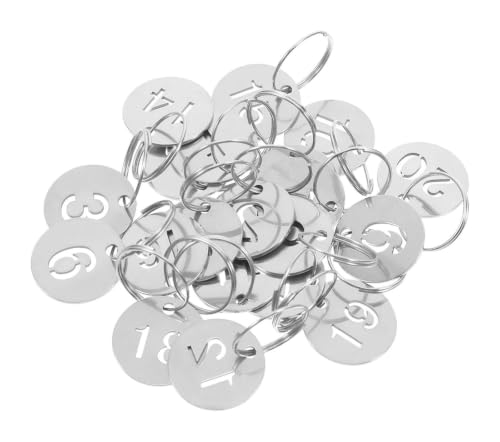 Etiquetas de números metal en acero inoxidable para organizar 30 llaves