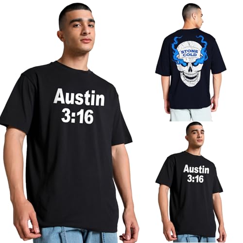 Men's Black T-Shirt with Double-Sided Graphic Print Austin 3:16 Skull Medium