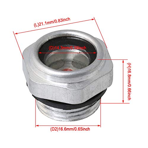 Male Aluminum Alloy Oil Level Sight Glass Window Air Compressor Pack of 4 (G3/8) - Thumbnail 5