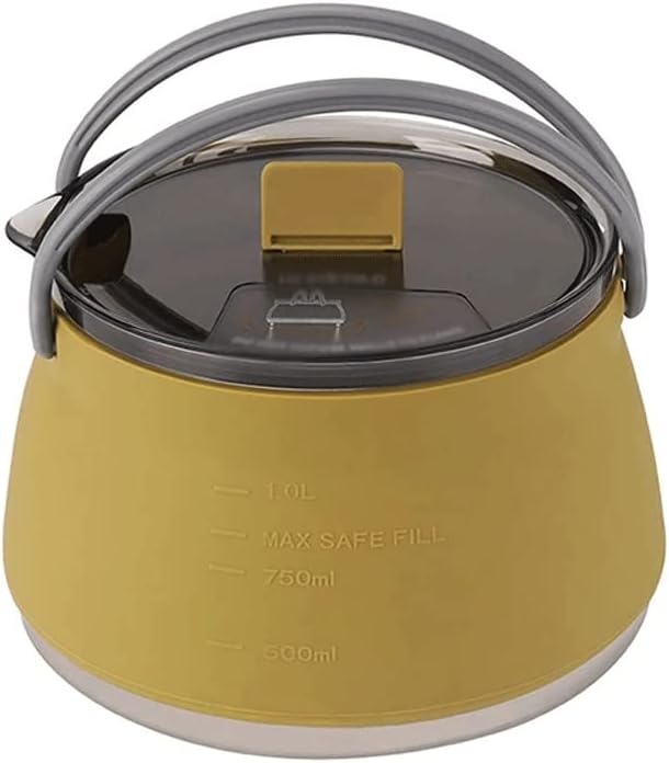 Kettle Folding Portable fire Open Coffee Tea cassettecooker Camping Outdoor Hiking Backpack Backpack (Color : Yellow, Size : One Size) (Yellow One Size)