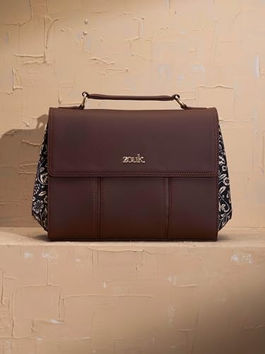 Image of ZOUK Rhea Kapoor Satchel Bag | Elegant Vegan Leather Handbag for Women |