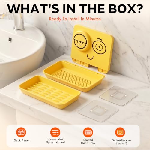 BuddyGadget Soap Holder for Shower Wall, No-Drill, Adhesive, Drainage Holes — view 4