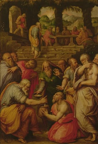 Affiches et Gravures Miracles du prophète Elisée Giorgio Vasari Impression Toile 60x90