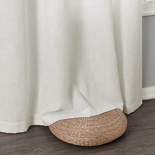 Guken Natural Linen Curtains 90 Inches Long 2 Panels For Living Room Light Filtering Window Curtains Farmhouse Boho Draperies Earth Tone Textured Ivory Cream Sheer Curtain For Playroom Office #TOP7