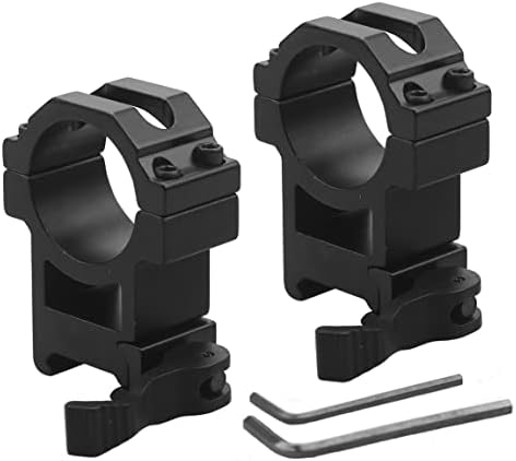 Atom Optics 30mm Riflescope Rings Quick Release Picatinny/Weaver Scope Rings with Quick Detach High/Medium Profile (Medium-1.45 inch)