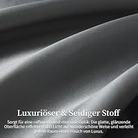 Luowei Satin Bettwäsche 220x240 cm Dunkelgrau Hochwertig elegant Bettwäsche Set Seide Lüster Weich Kühlung Anti-Falten Bettbezug Mit Reißverschluss und 2 Kissenbezüge 80x80cm – Ansicht 3