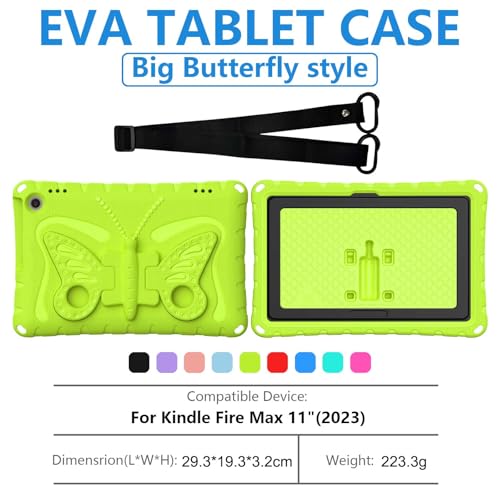 Accessoire tablette Fire Max 11 coque EVA enfant robuste verte抗震防摔 - 7