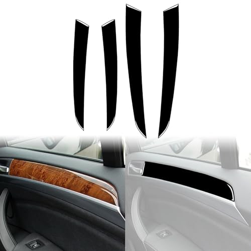 Auto Inner Door Panel Decoration Panel Decal 4pcs Premium Sticker Glossy Piano Black Interior Trim Accessories Compatible with BMW X5 E70 X6 E71 2006 2007 2008 2009 2010 2011 2012 2013